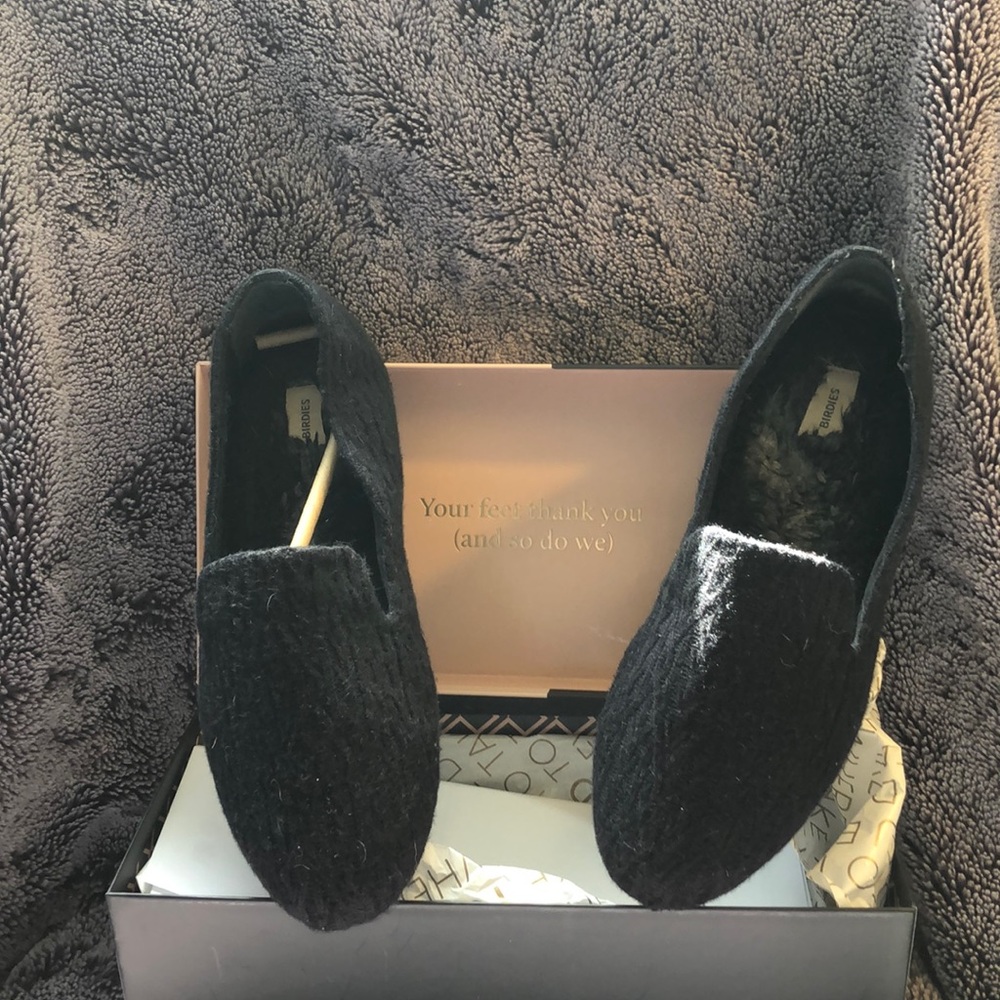 Birdies Women's Knit Black Loafers